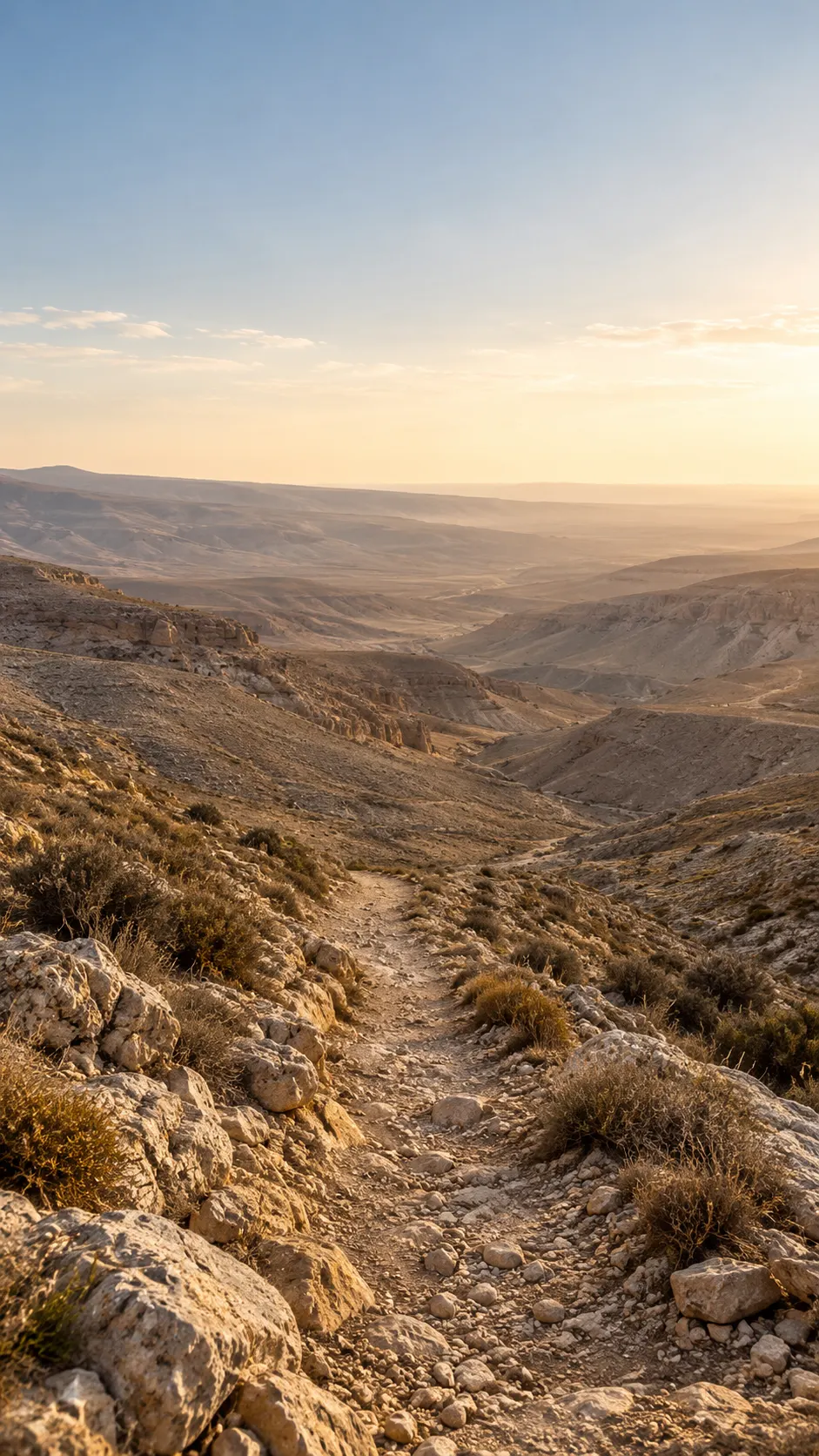 A rough path running through a vast, empty wilderness toward the horizon.